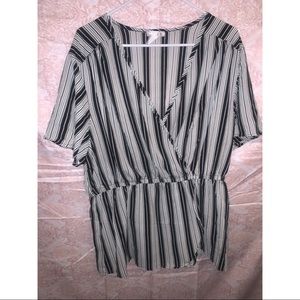 Plus Size Stripped Blouse